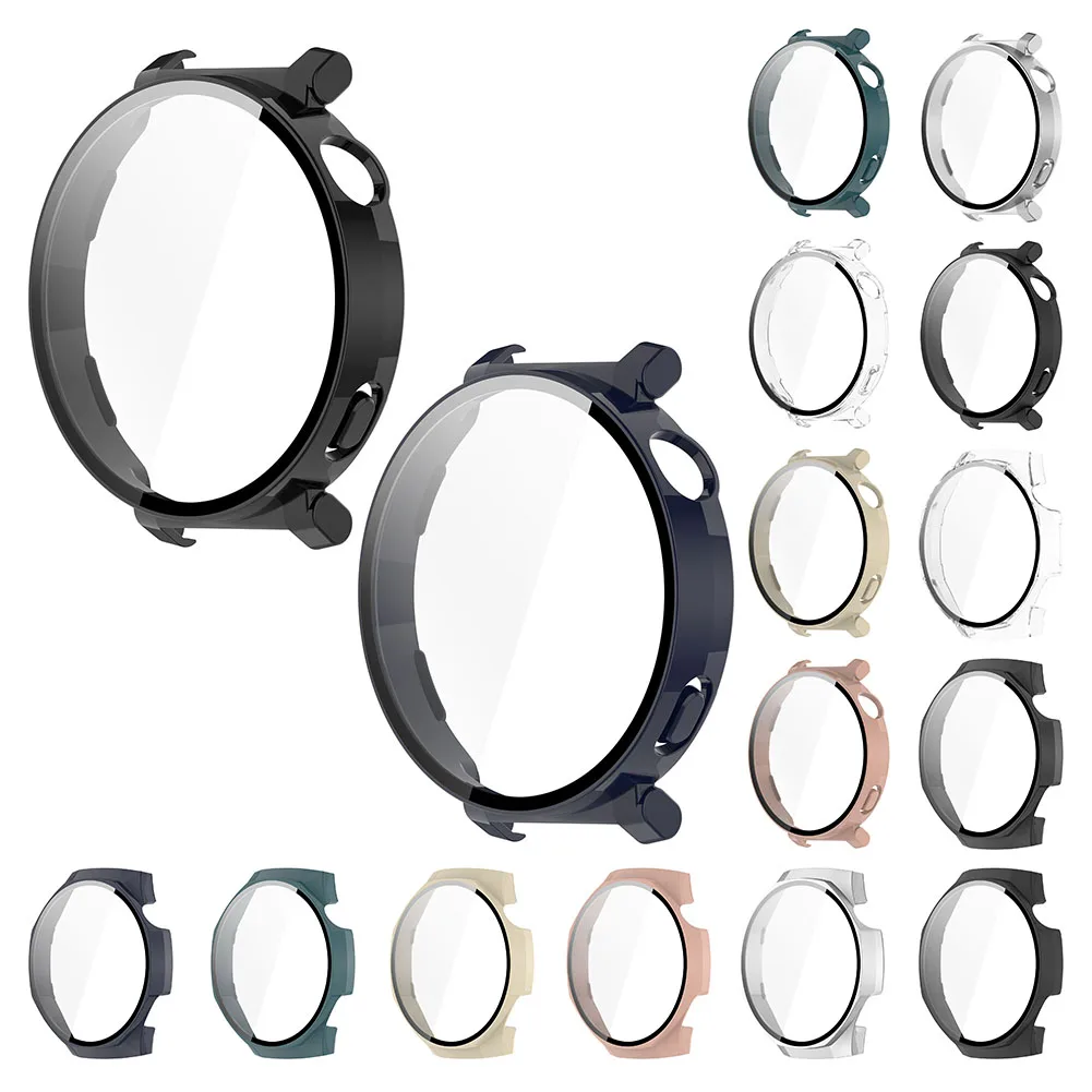 PC Case + กระจกนิรภัยหน้าจอป้องกันกรณี Anti-Scratch ป้องกัน Hard PC กรณีกันกระแทกสําหรับ Huawei Watch GT5 Pro 42 มม./46 มม.
