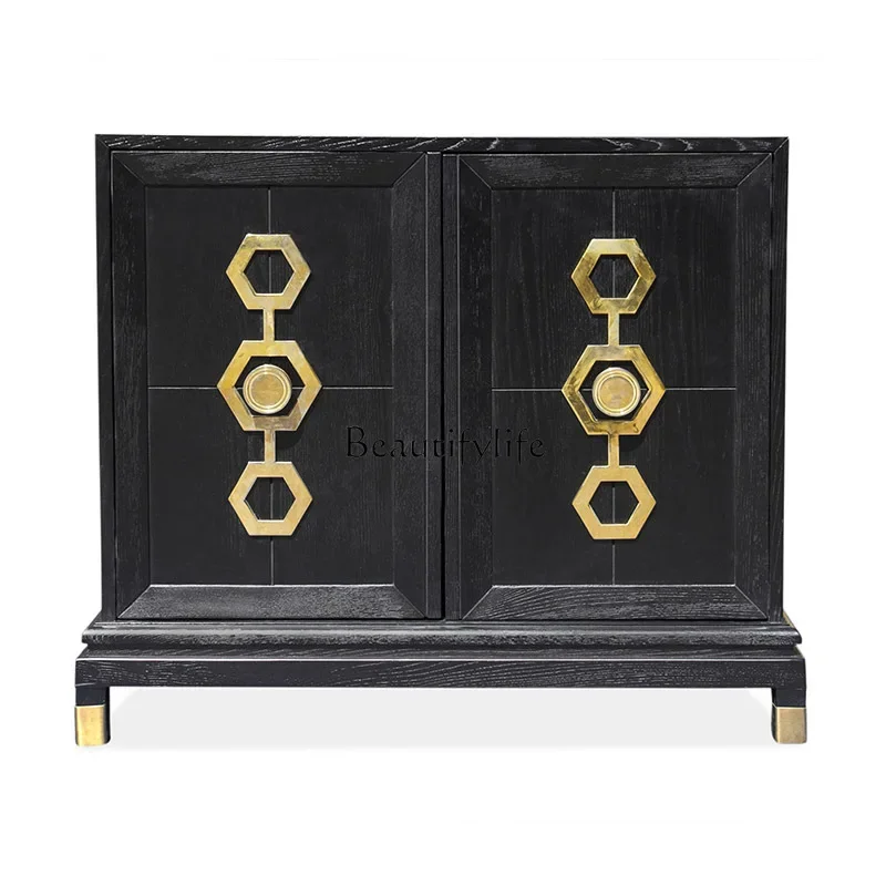 LXAmerican خزانة تخزين خشبية فاخرة خفيفة متعددة الطبقات من الخشب الصلب وباب ضيق وخزانة جانبية SSS #5