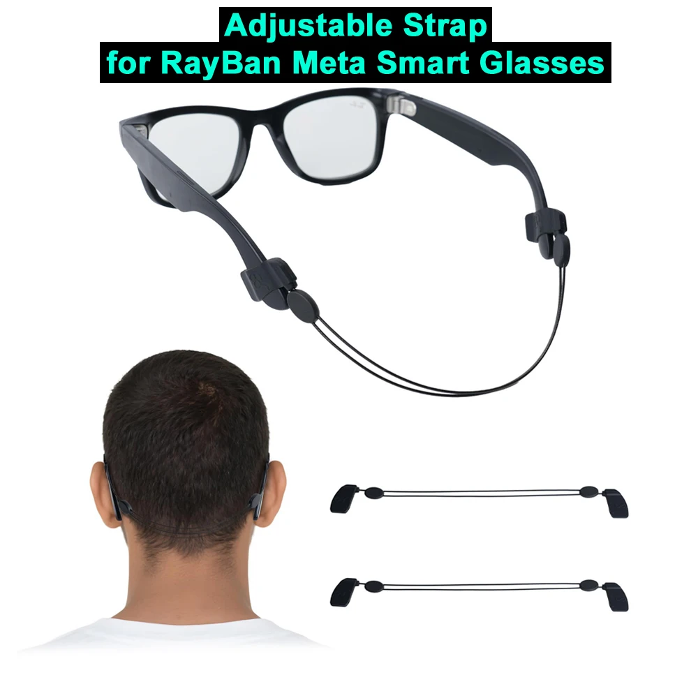 Cordón de sujeción para gafas RayBan Meta Smart, antideslizante, ajustable, anticaída, para Wayfarer/Skyler/Headliner/Oakley