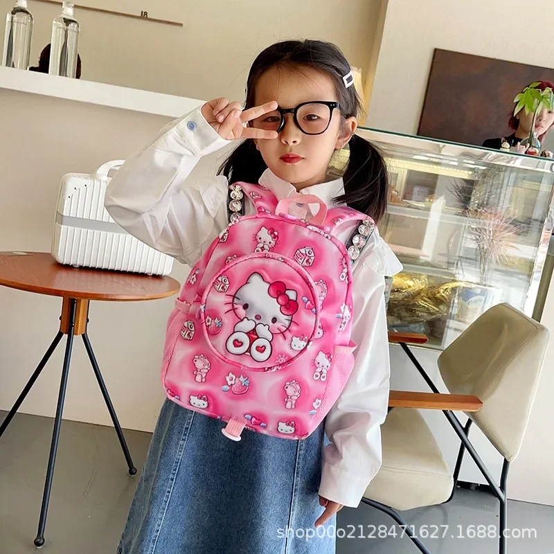 حقيبة ظهر كارتونية للأطفال هالو كيتي سينامورول فتاة بوي أكسفورد القماش مقاوم للماء لوازم الطلاب أنيمي الشكل Kawaii