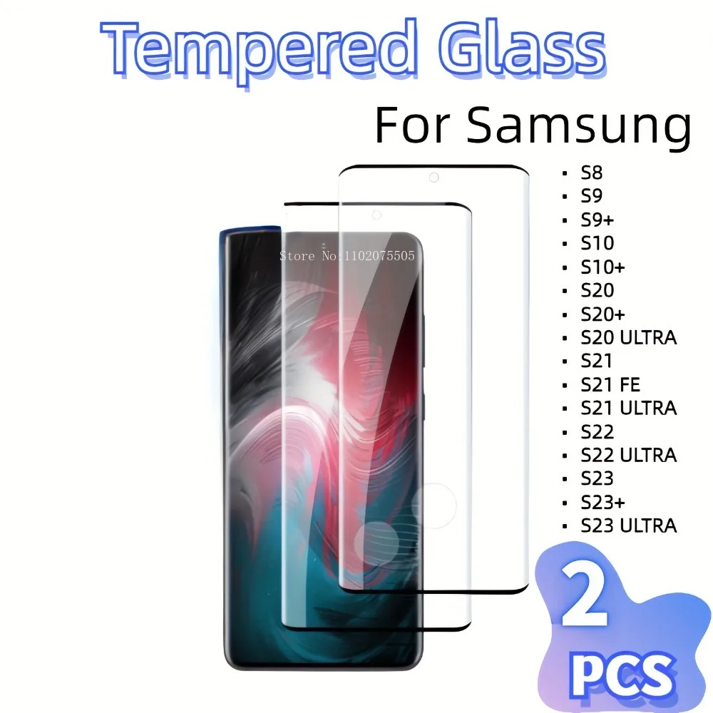 

2Packs Tempered Glass For Samsung S23 Ultra S22 Ultra S21 S20 Plus Screen Protector For Samsung S24 Ultra S8 S9 S10 Plus Glass