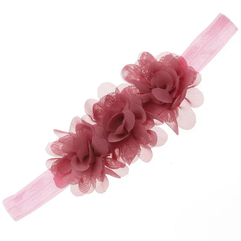 10pcs/lot New Chiffon Flower Baby Headband Kids Girls Elastic Hair Bands Accessories Headwear Gifts