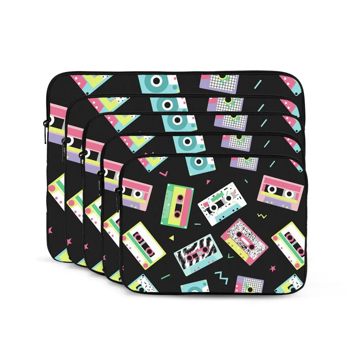 Colorful Music Audio Cassette And Cute Ornaments Pattern Computer ipad Laptop Cover Case Laptop Sleeve Bag Portable Cover