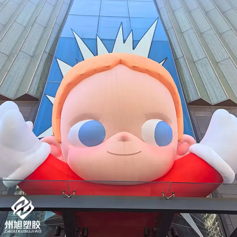 

Inflatable overlooking boy, with blower, outdoor square shopping mall rooftop gate decoration prop