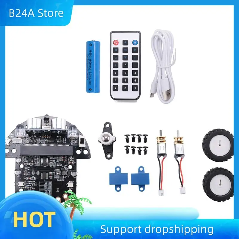 

B24A 3X Robot Programmable Robotic Kit Based On BBC Microbit V2 And V1 For STEM Coding Education With Chargeable Battery(A)