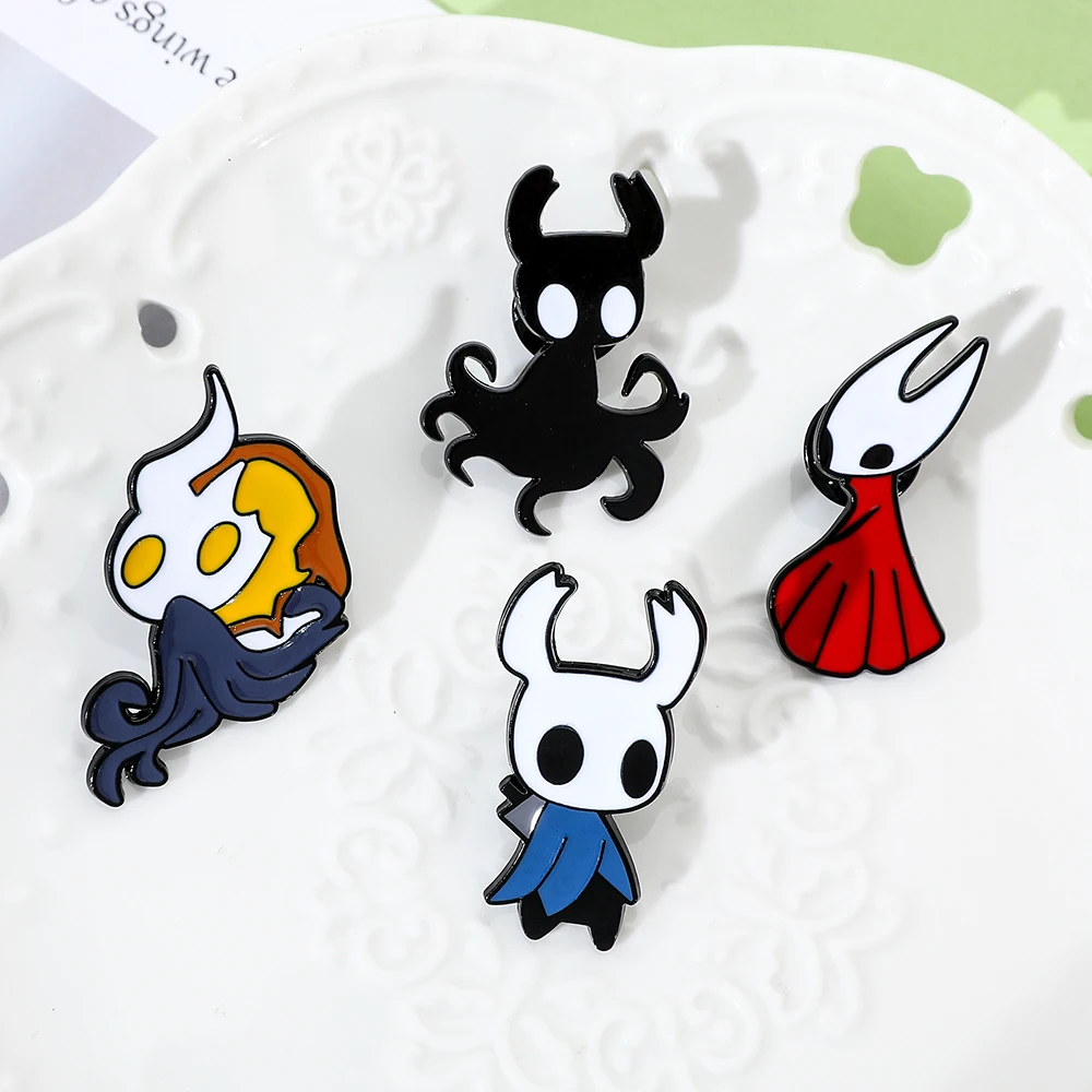 Classic Hollow Knight Enamel Lapel Pin Series Hat Backpack Clothing Decoration Cartoon Metal Emblem Brooch Fun Gift for Children