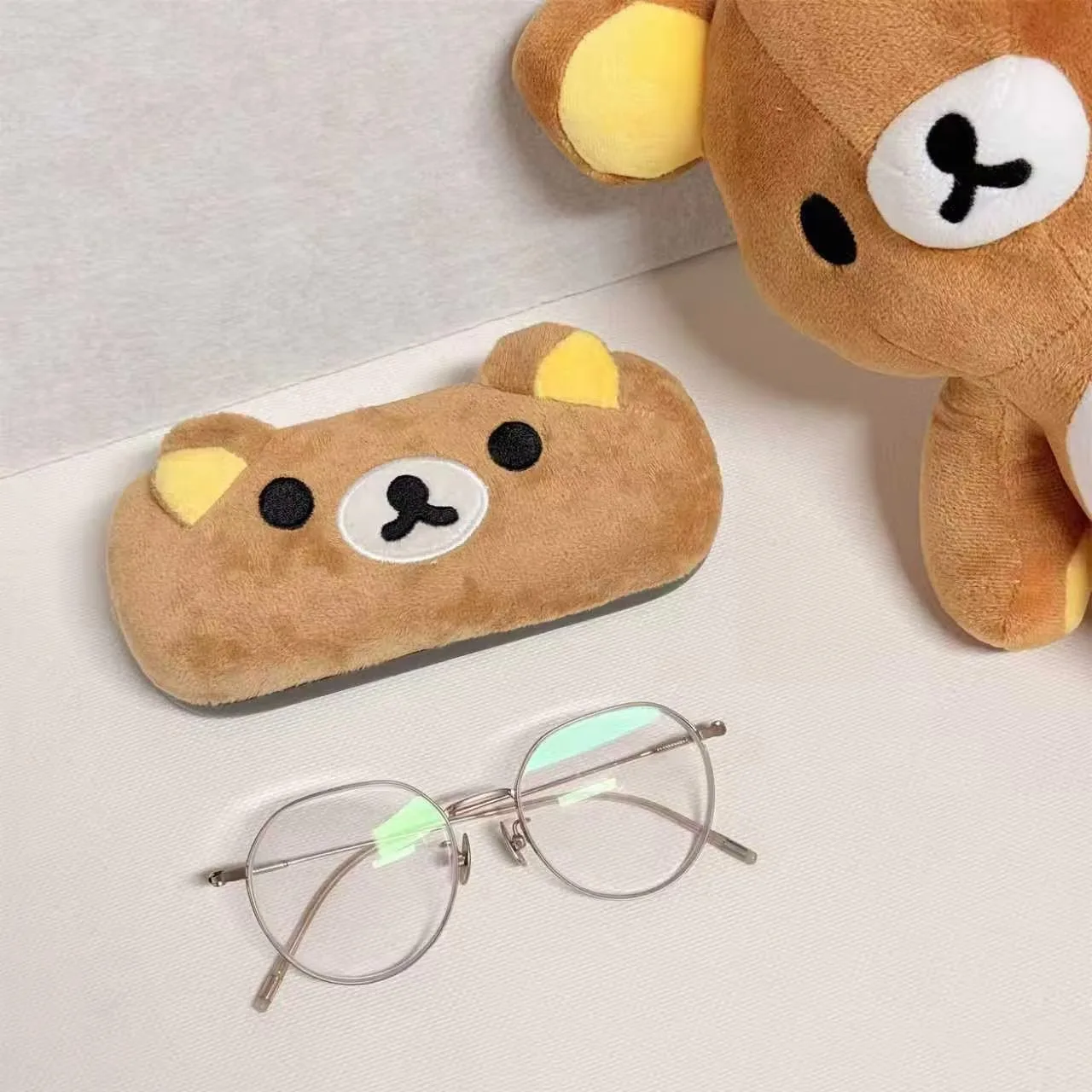 Bear Plush Glasses Case Cartoon Anime Sunglasses Case Organizer Cute Kawaii Glasses Box Spectacle Eyeglass Cases