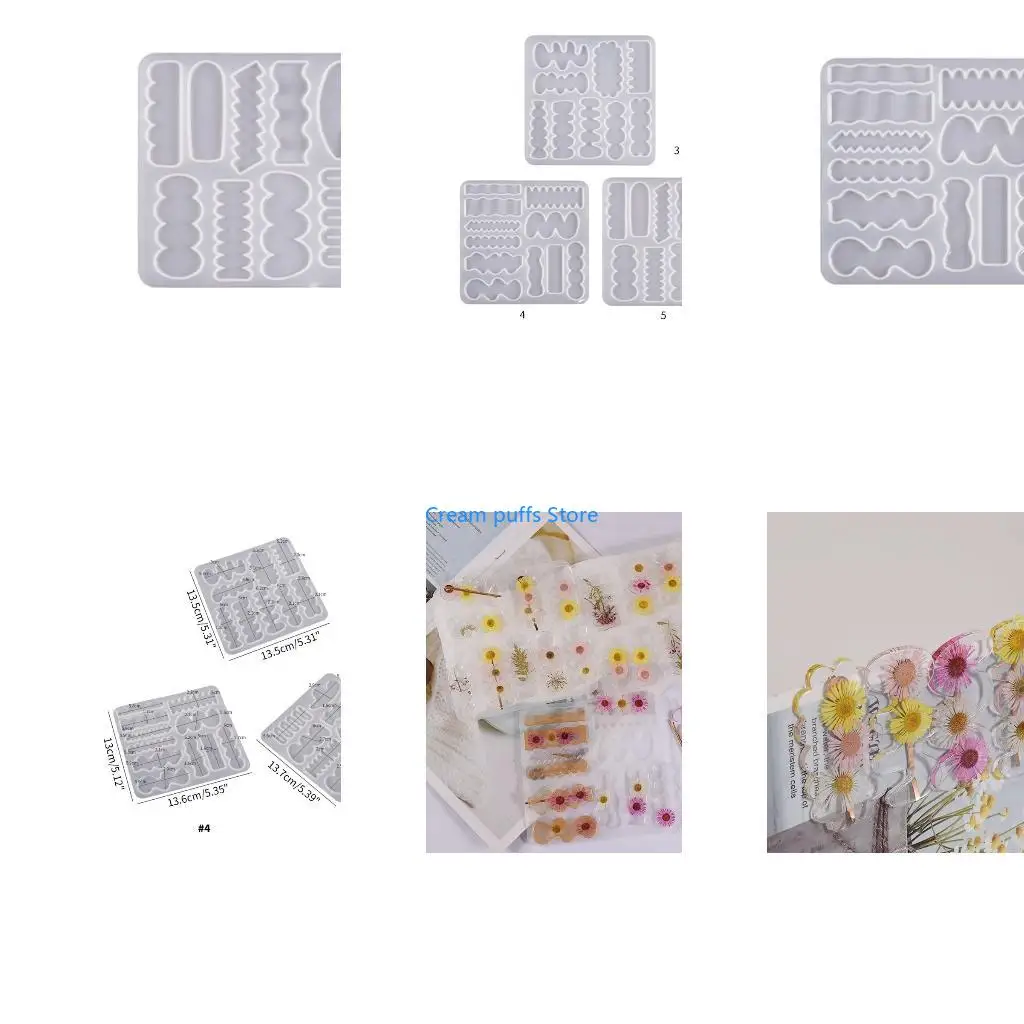 50LE Irregular Hairpin Silicone Mold Headdress Hair Pin Decor Casting Mold Headwear Mold DIY Craft Jewelry Making Supplies