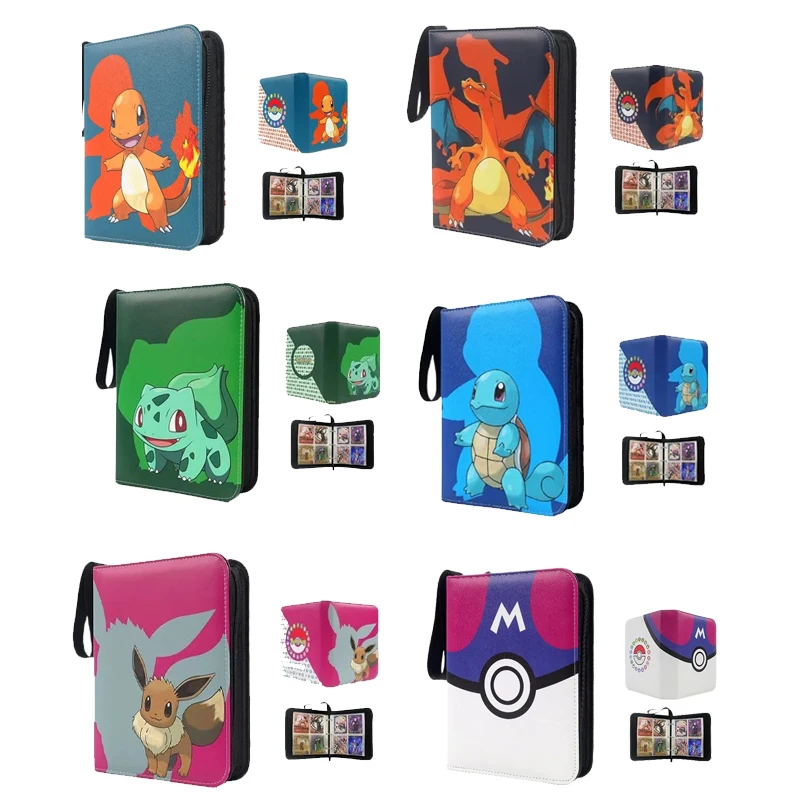 Album de rangement pour cartes Pokémon et figurines d'anime, album de collection à feuilles mobiles en PU avec fermeture éclair, pour fans de Game King, pack de cartes Pikachu