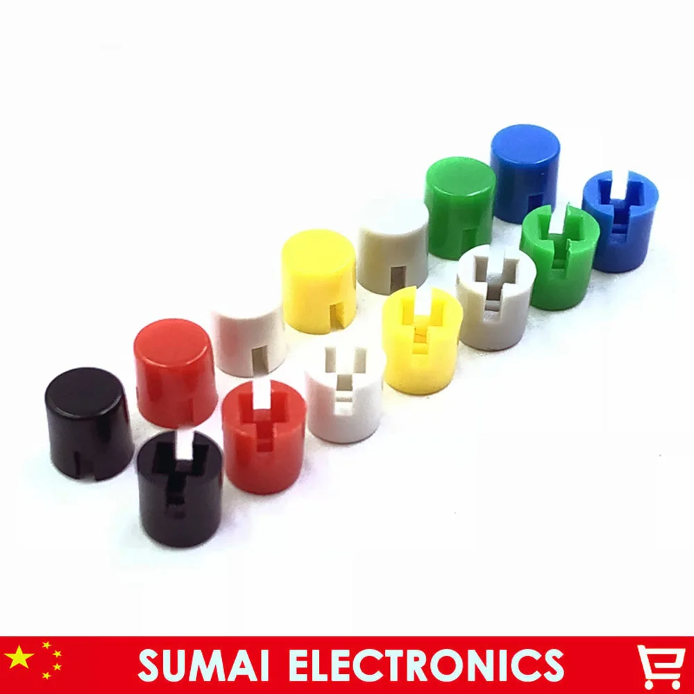 1000 PCS Tactile Push Button Switch Cap,button Cap Seven Color,Fit 5.8*5.8mm,6*6*7.3mm button switch, Switch not include