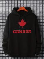 Hoodies For Men Maple Leaf Canada Print Hoodie Men’s Casual Pullover Hooded Sweatshirt With Kangaroo Pocket For Spring Fall