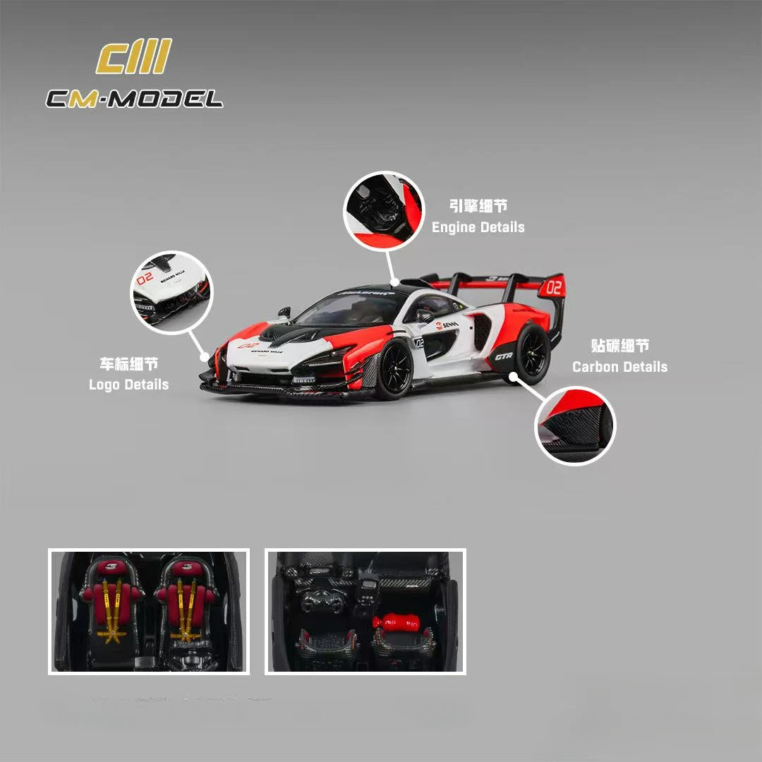 **Pre-order ** CM MODEL 1:64 Senna White&Red   Diecast Model Car