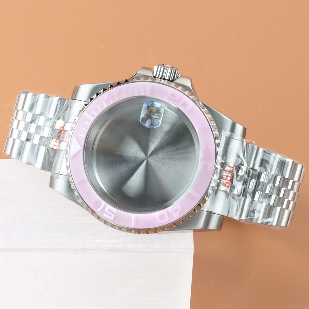 

40mm NH35 Sapphire Glass 100m Waterproof Watch Case Jubilee Bracelet Fit Seiko NH35 NH34 NH36 Movement Yacht-Master Case