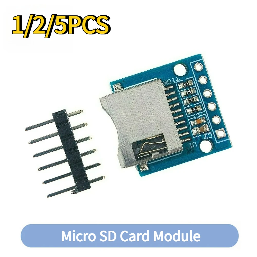 1/2/5 Pcs TF Micro SD Card Module Mini SD Storage Expansion Board Card Memory Shield Module with Pins for Arduino