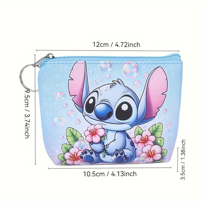 Disney Stitch Mini Geldbörse Cartoon Niedlich Anime Pu Schlüsseletui Aufbewahrungstasche Kinder Kawaii Geldbörse Geschenke für Kinder