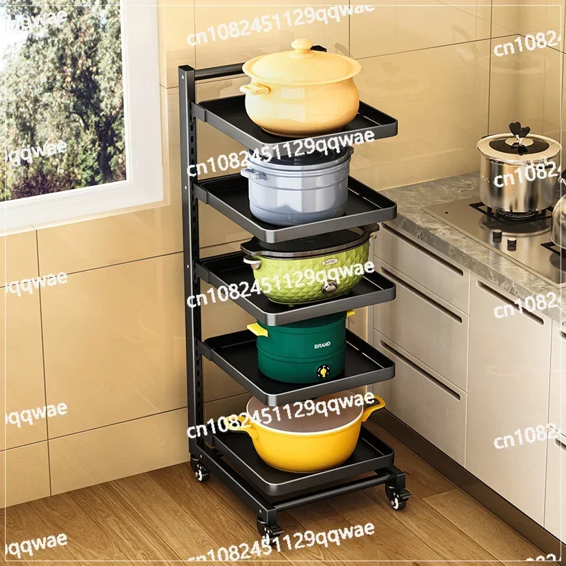 Pot Rack Floor-to-ceiling Multi-layer Kitchen Adjustable PotStorage Pot  Household Multi-functional