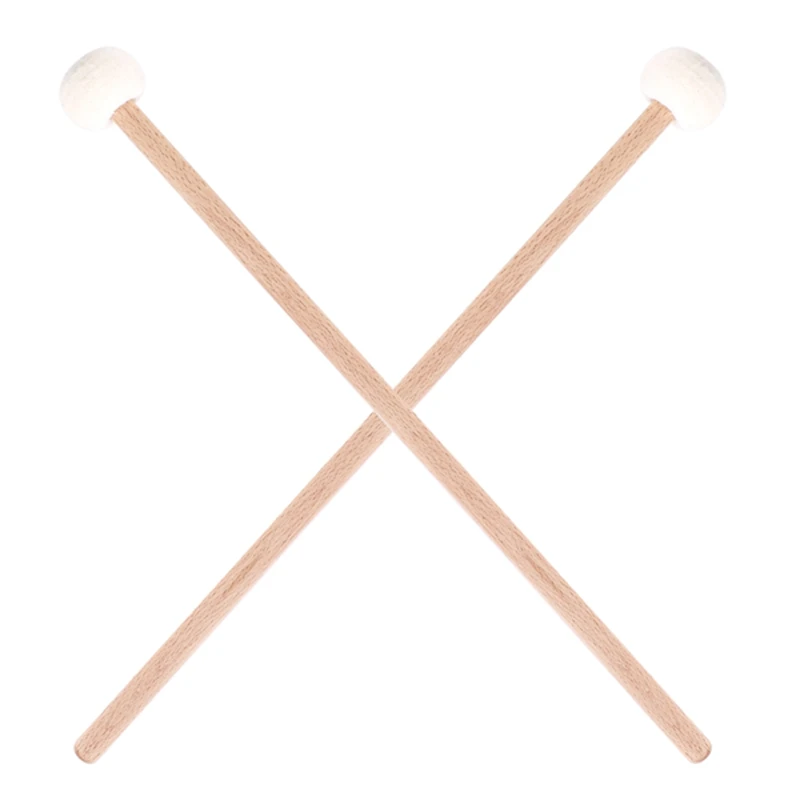 

2 Pieces Double Drum Cymbal Gong Mallet Soft Hammer Sticks Mallets Rods Felt Hammer 385mm-AA85