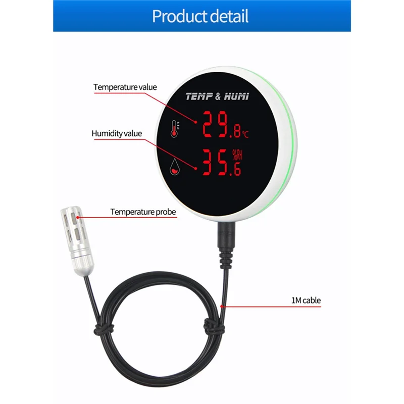 A42Z-Tuya Zigbee Temperature And Humidity Sensor Alarm With LED Display For Seedling Fermentation Animal Breeding