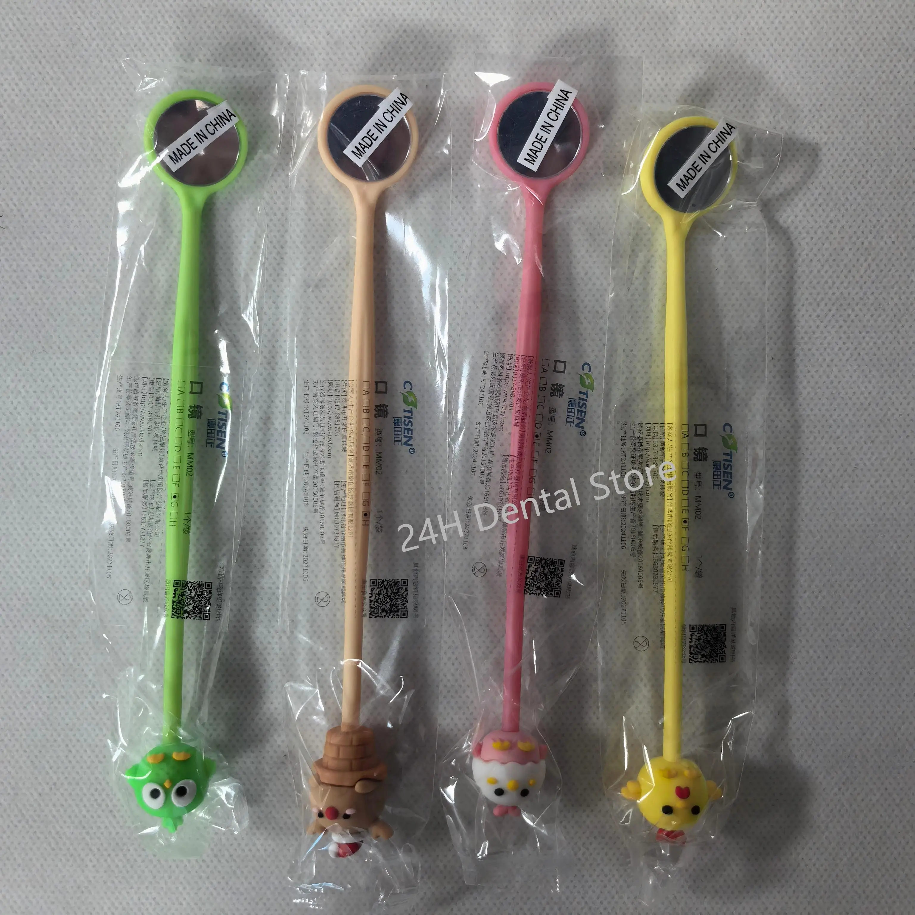 

Kids Disposable Cartoon Style Dental Mouth Mirrors, 20Pcs/Box, MM02 Mixed Set,Dentistry Tooth Whitening Instrument