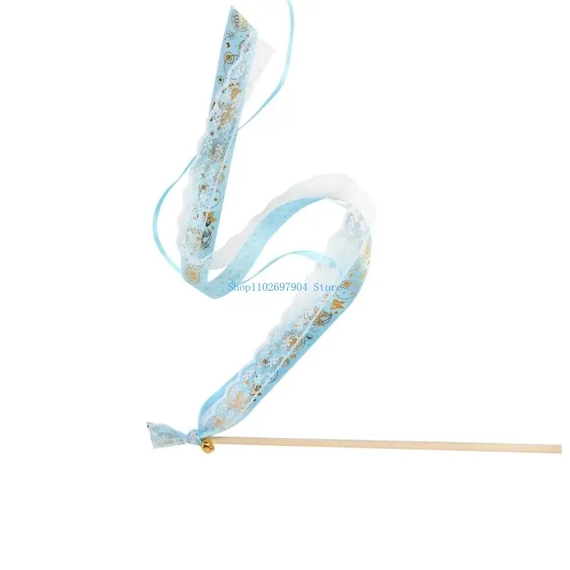 

N7YF Ribbon Wands with Triple Ribbon and Silver Bells Party Wand Party