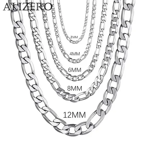 남자 925 스털링 실버 2MM/4MM/6MM/8MM/12MM 체인 목걸이 16-30 인치 남자 여자 패션 쥬얼리 하이 엔드 목걸이