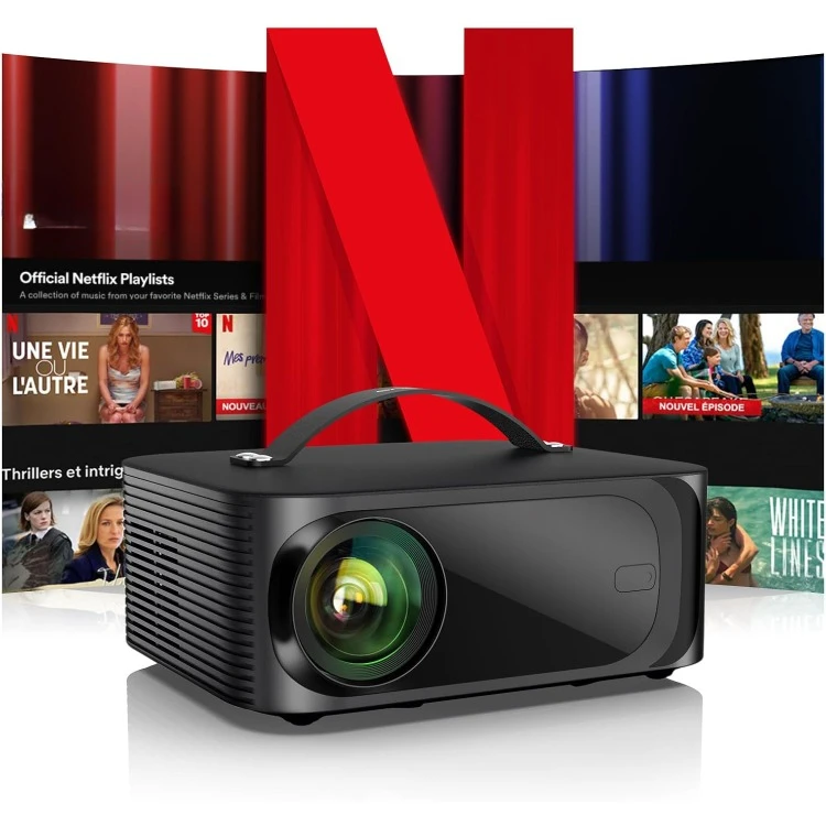 [Netflix-Licensed/Dolby Audio]Outdoor-Projector 4K with Wifi 6 and Bluetooth,800ANSI Native 1080P Portable Projector