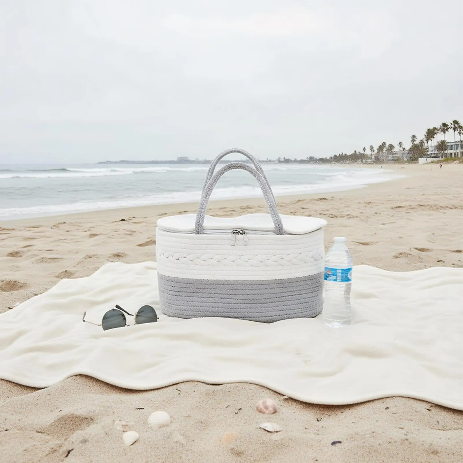 سلة حفاضات قابلة للإزالة بسعة كبيرة، حقيبة حفاضات أطفال محمولة، حامل مسح للسفر في الهواء الطلق، حمام السيارة، السرير، نزهة الوالدين #4