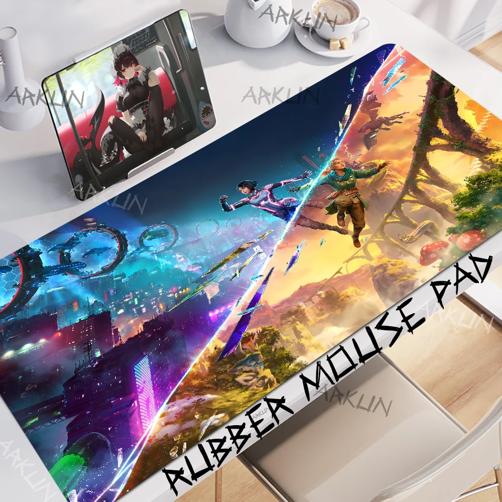 

XXL 900X400 Big Mouse Pad Large Two Player Adventure Cooperative Game Split Fiction Mouse pad Rubber Keyboard Design Desk Rug