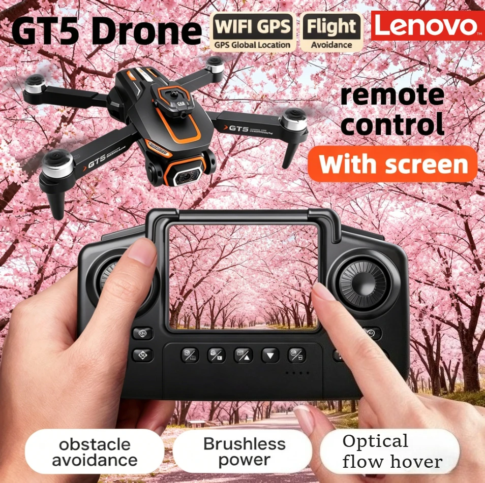 

Дрон Lenovo GT5 Mini 4K с профессиональной камерой 8K HD, радиоуправляемый, с экраном, бесщеточный, с оптическим позиционированием, квадрокоптер с функцией обхода препятствий, игрушка