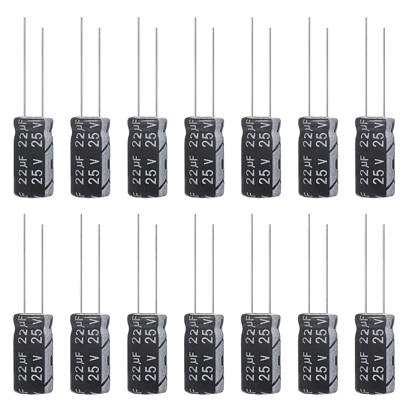 

22uF 25V 5x11mm Electrolytic Capacitor 22 UF MFD 25 Volt 0.2x0.43in Aluminum Capacitors (Pack of 15)