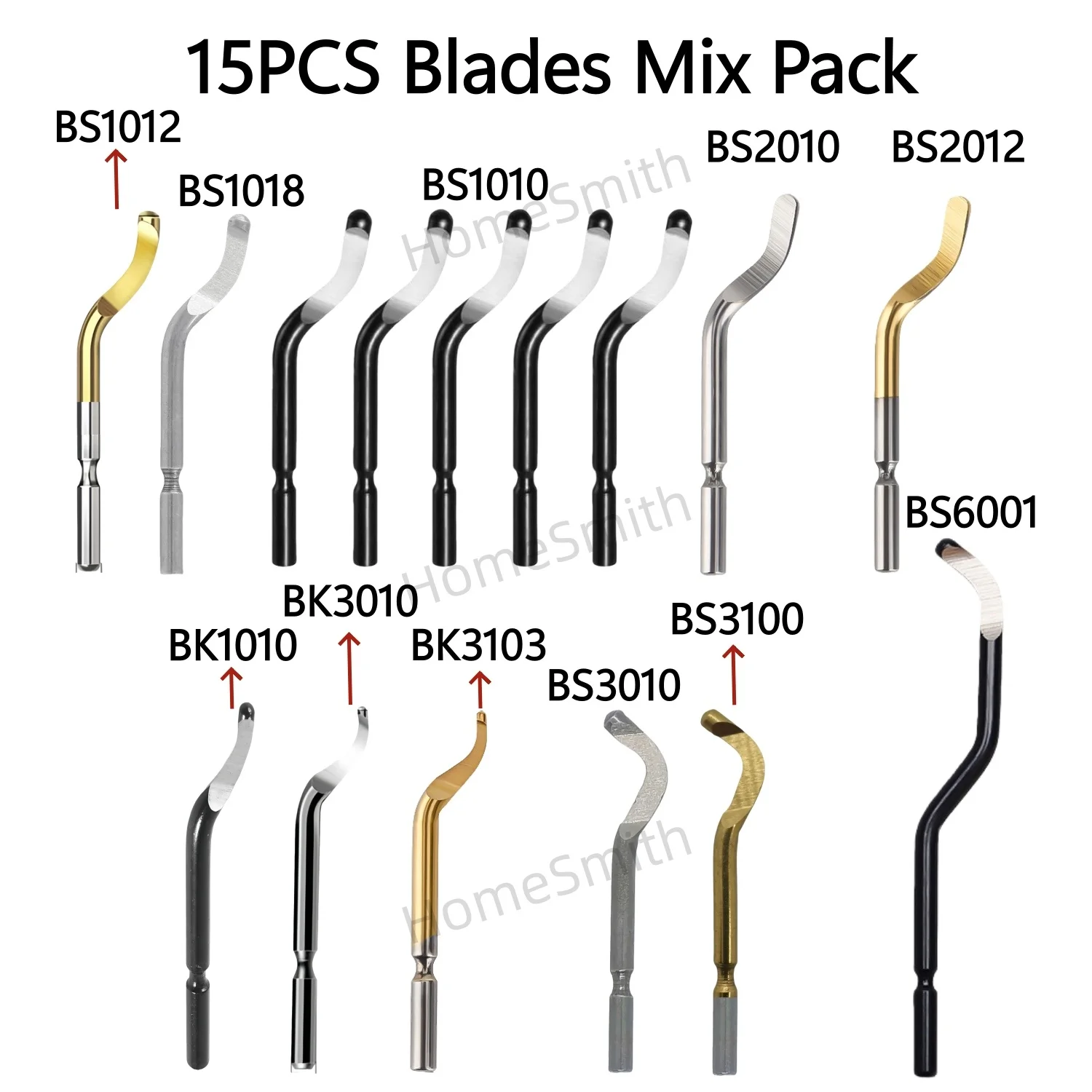 15PCS Mix BS1010 BS3100 BK3103 Deburring Blades Without Handle Burr Trimming Scrapers Blade Replacement for Deburr Blades Set