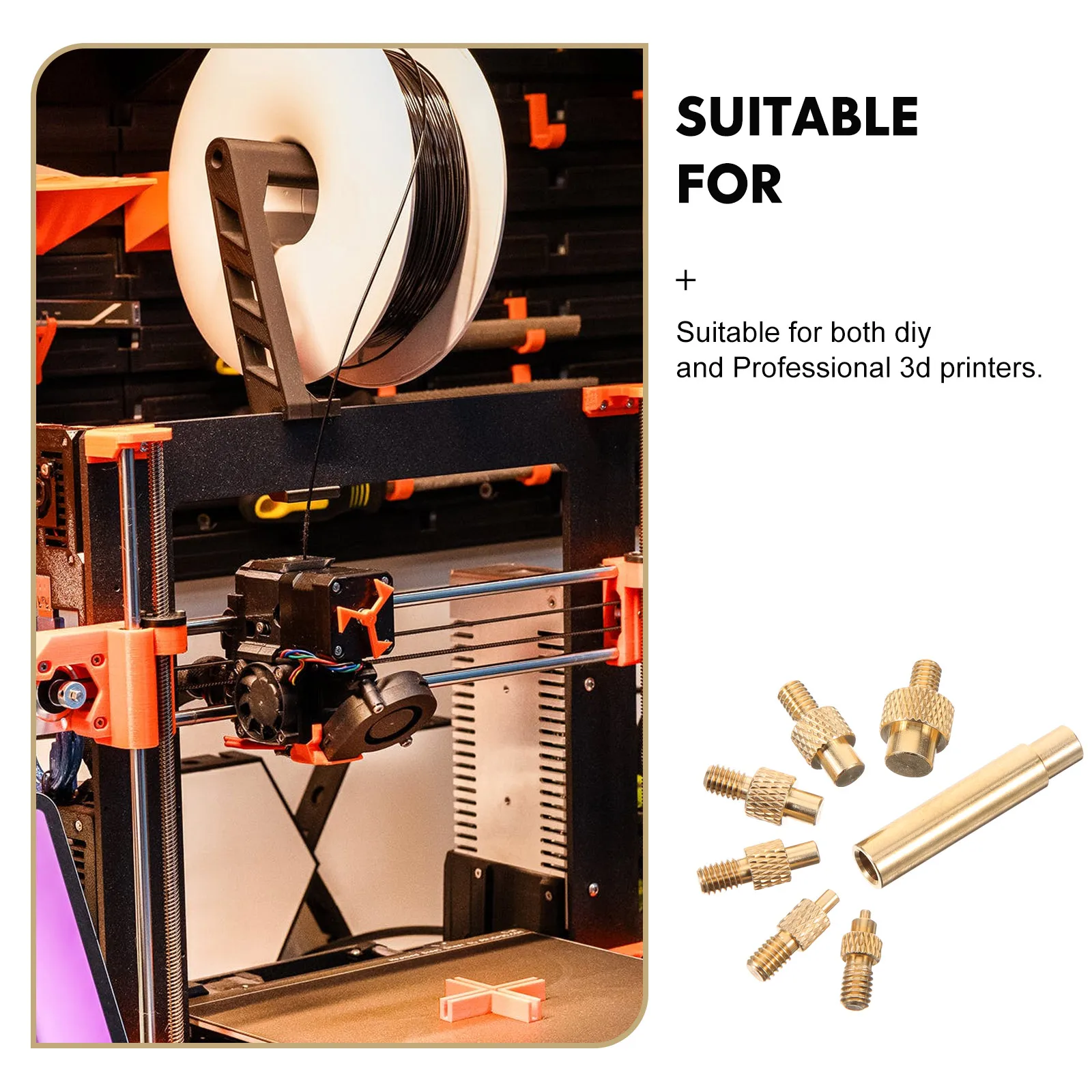 

1Set Heat Set Insert Tips Professional 3D Printer Threaded Inserts for Plastic and Wood Easy to Use Heat Set Insert