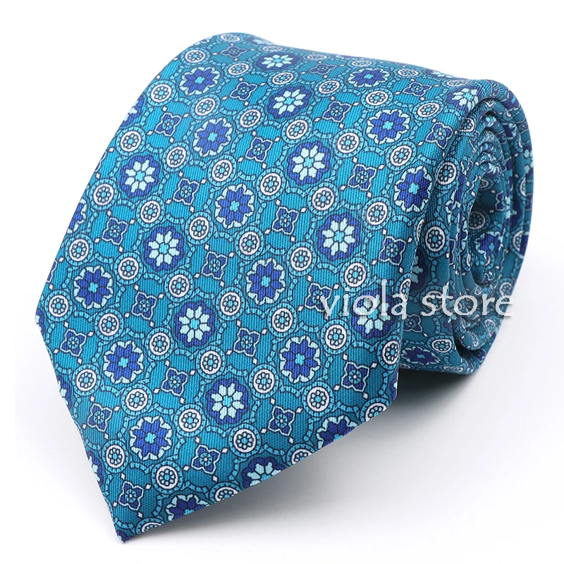 Retro Silk Touch Polyester Tie Print 7.5cm Necktie Luxury Floral Plaid Dot Paisley Cravat Banquet Suit Tuxedo Gift Men Accessory