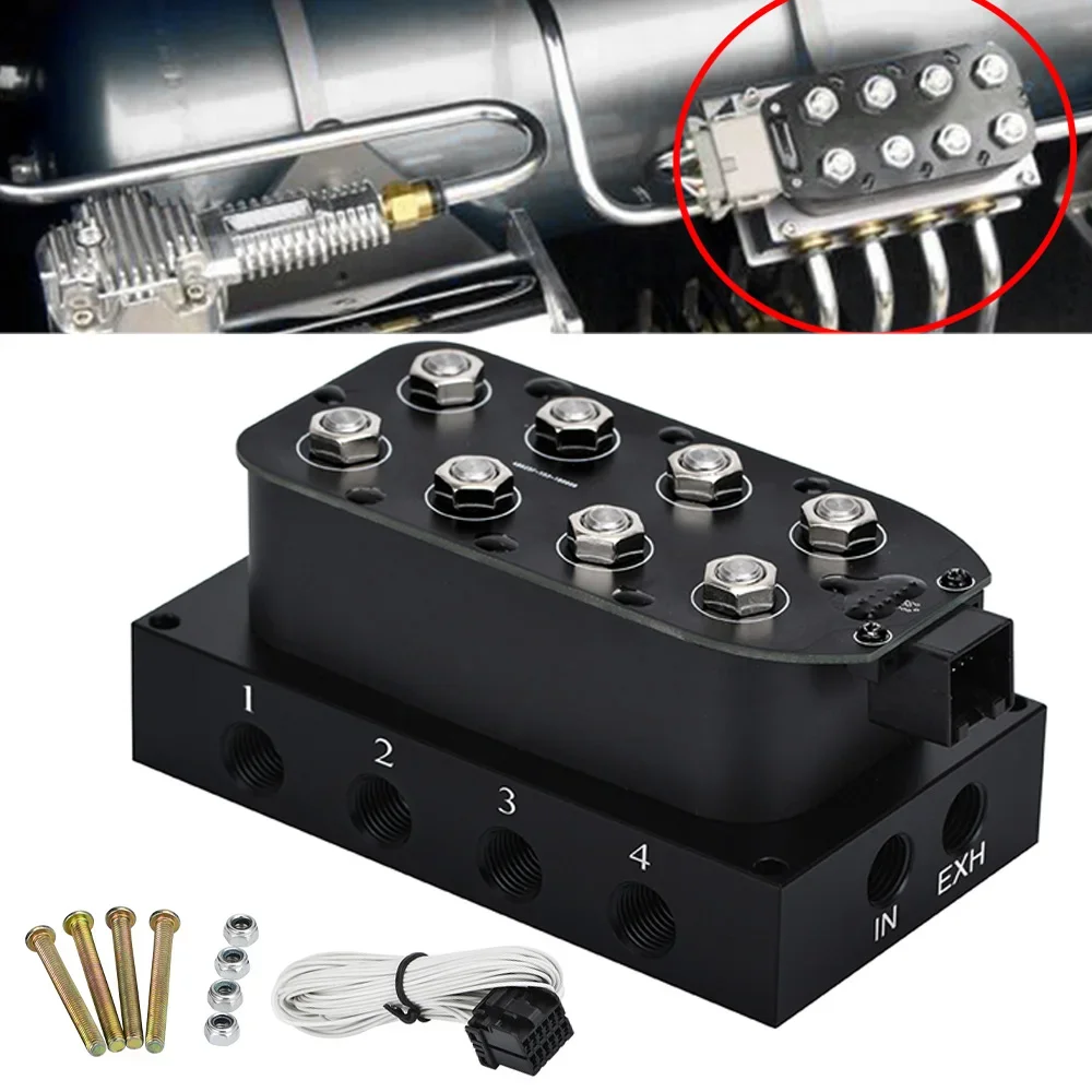 For Auto Fast Control fbss Car 12V Solenoid Valve Air Ride Suspension Manifold Valve VU4 (0-300psi) Pneumatic Shock Absorber