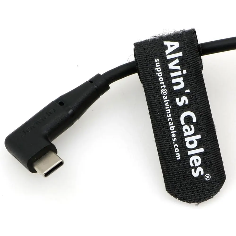 Alvin’s Cables Right Angle PD USB-C Type-C to 2 Pin Male Power Cable Fast Charging Cable for DJI Ronin| Tilta| Teradek| SmallHD| 5