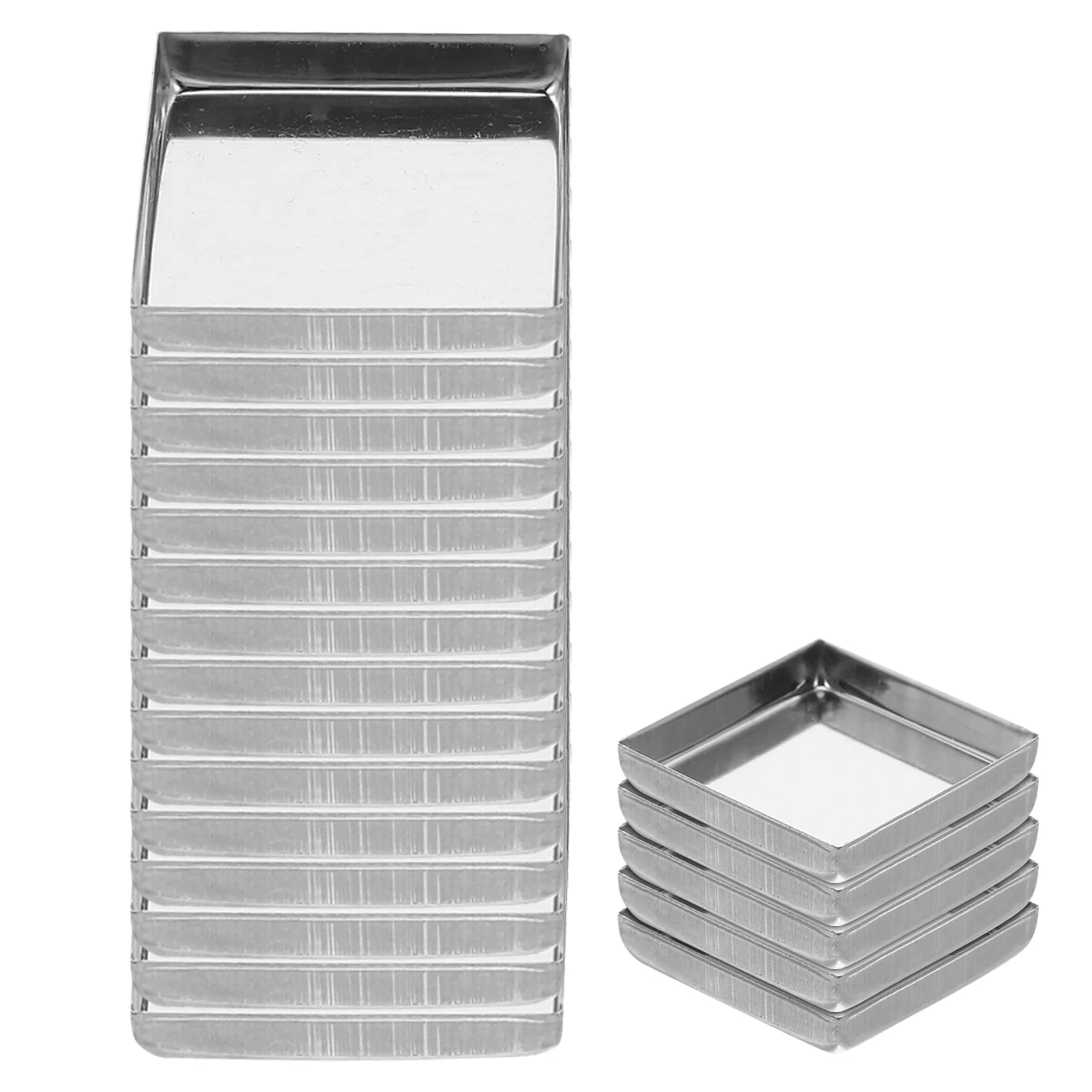 

20pcs Empty Metal Pans 26X26X5Mm Square Iron Blush Eyeshadow Trays Refillable Diy Palette Inserts For Makeup Artists