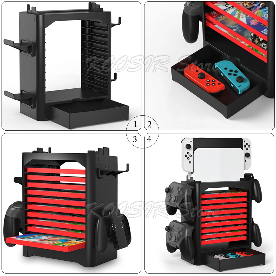 Nintend Switch OLED Wall Mount Bracket Storage Stand Nintendoswitch Gaming Accessories Case Joycon Pro Controller Display Tower