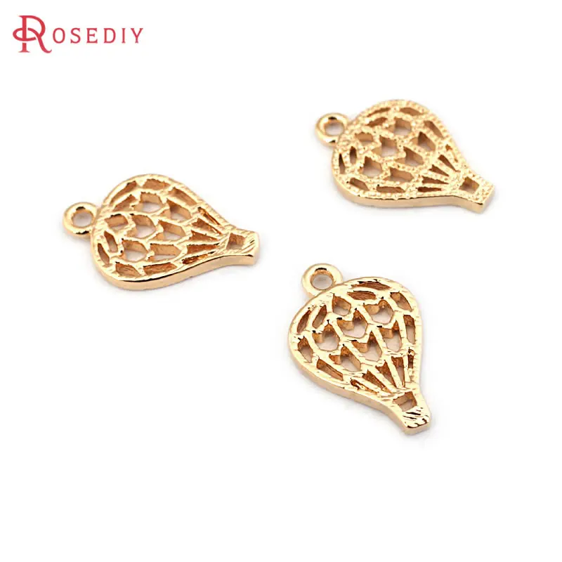 10PCS 18K Gold Color Hot Air Balloon Charms Pendants High Quality Necklace Earrings Diy Accessories Rosediy official-website