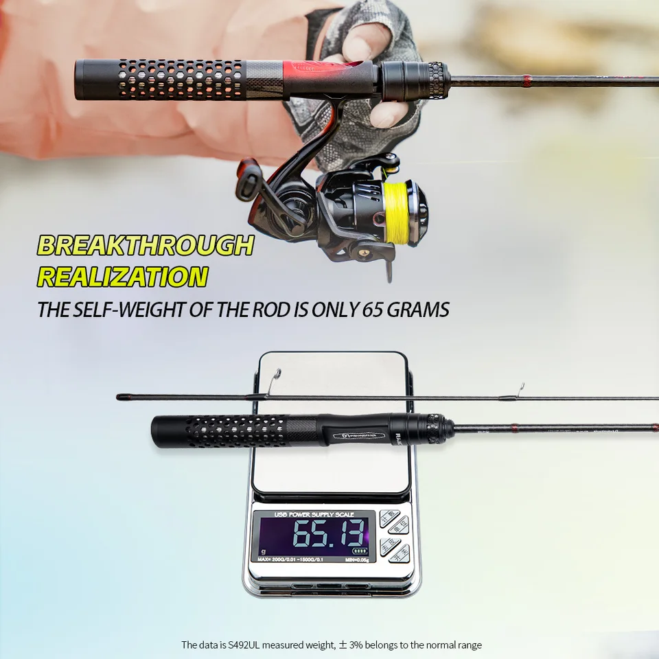 FISHINGFANS 65 グラム T1100 カーボンロッド超軽量ライト 1.47