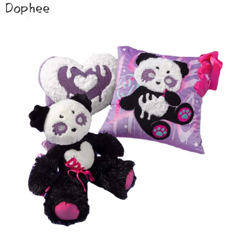 

Dophee Original Design Panda Pillow Women Creative Doll Sleeping Bed Plush Toys Ornaments Cute Spice Girls Back Cushion