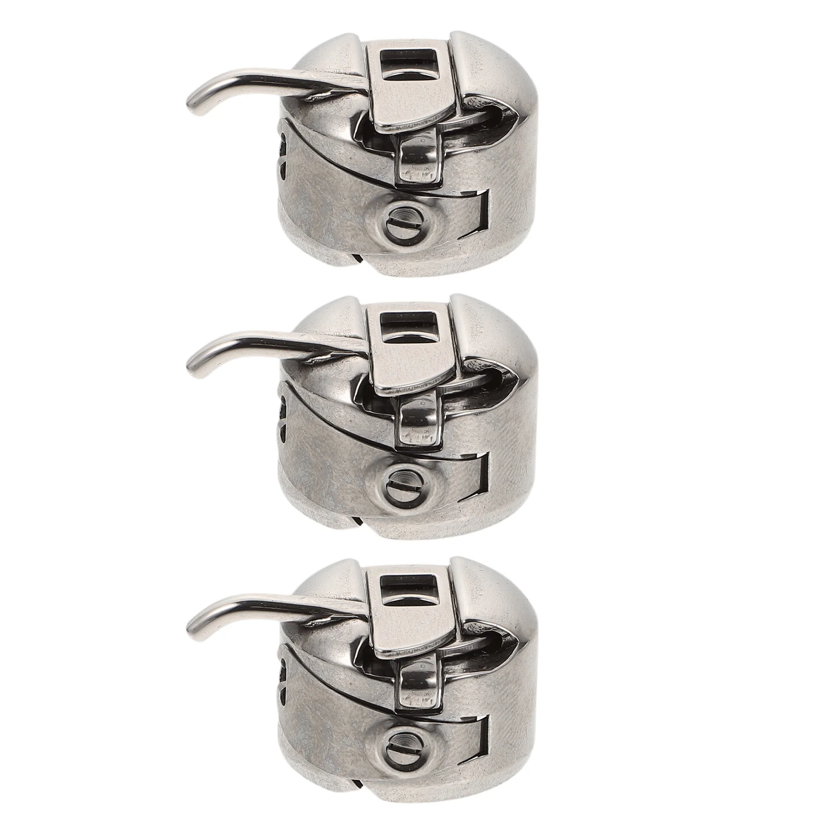 3Pcs Sewing Machine Bobbin Cases Portable Simple Operation Durable Silver Bobbin Cases Sewing Machine Supplies