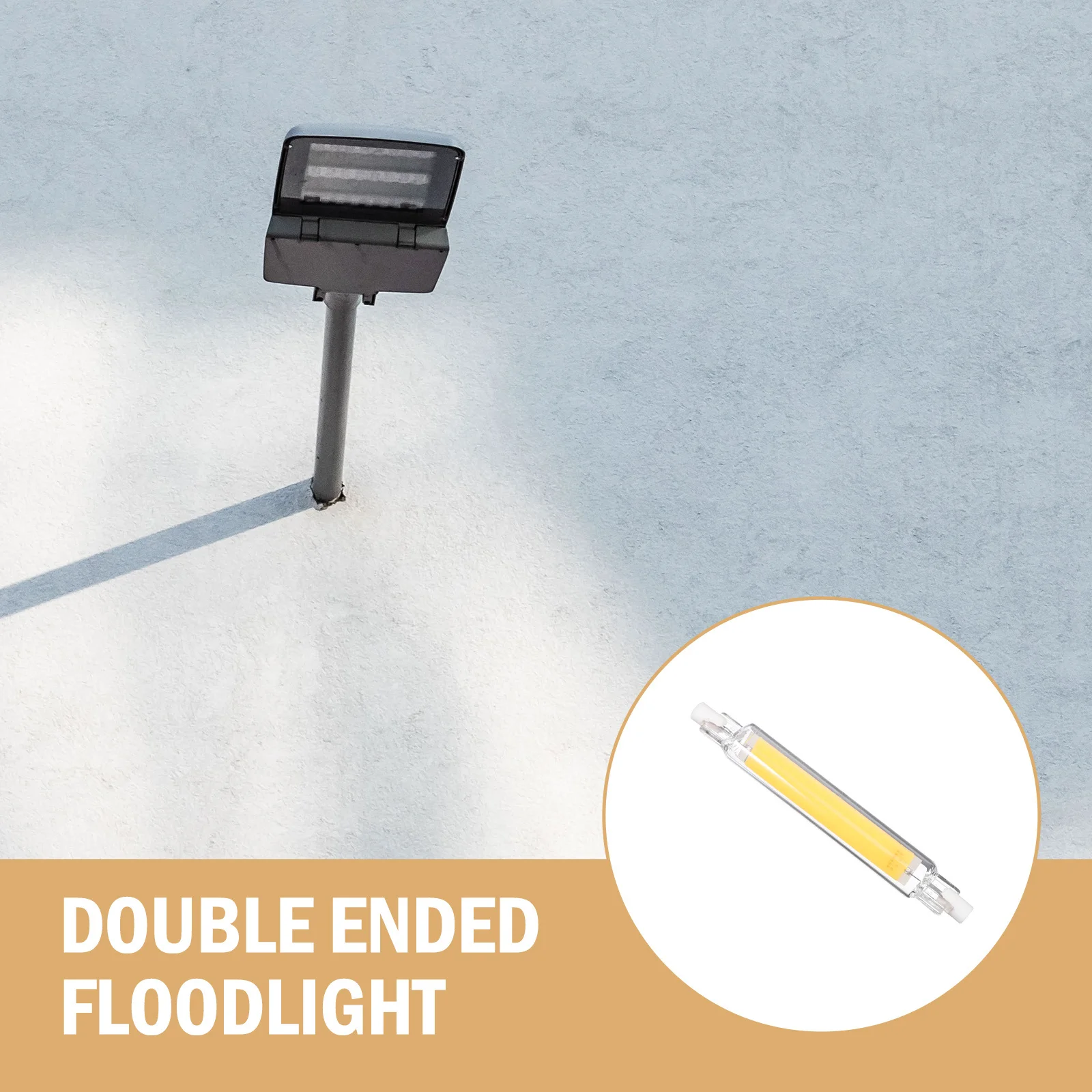 

Simple Replace Halogen Lamp LED Floodlight Practical Replacing Bulb Glass Cover Plug-in Double End Multipurpose