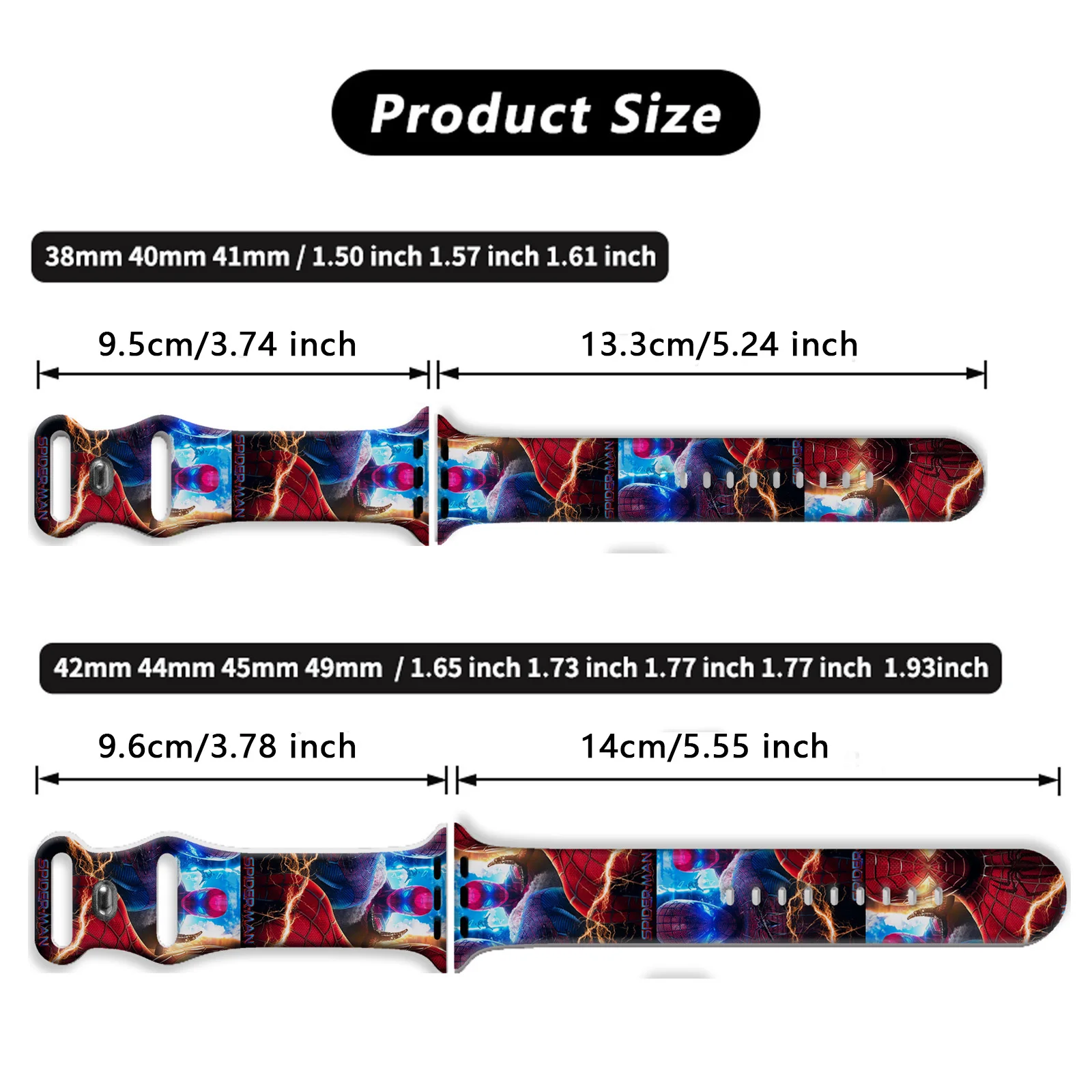 Subtle Spider-Man Printed Strap for Apple Watch 11 10 9 8 SE Silicone Band for iWatch 46mm 44mm 42mm 41mm Replaceable Watchband