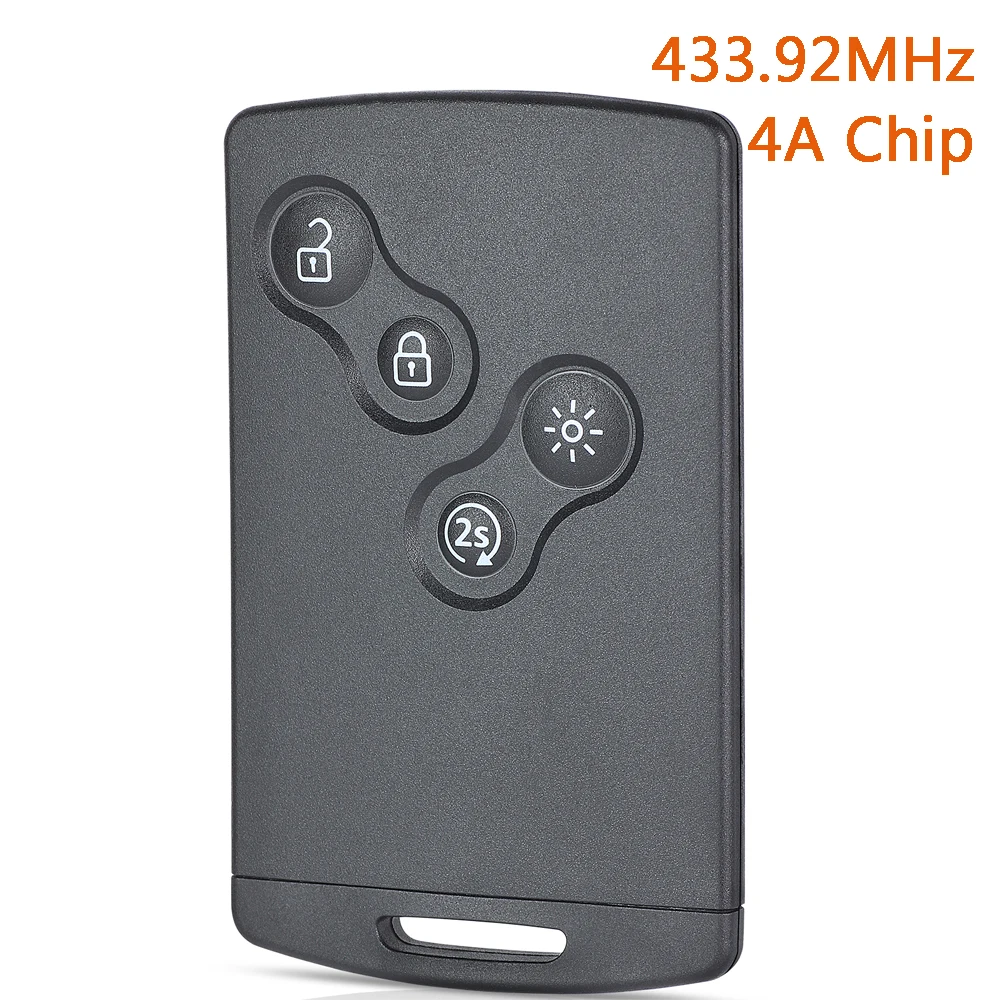

Смарт-ключ-брелок DIYKEY 433 МГц с чипом 4A для Renault Clio IV Captur 2016-2020, 4 кнопки