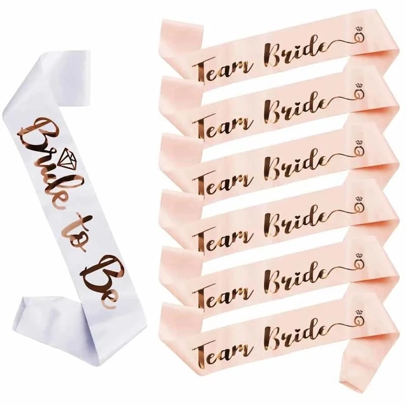 

1Set Bride To Be Team Bride Satin Sash for Wedding Engagement Bridal Shower Decorations Bachelorette Party Hen Night Supplies
