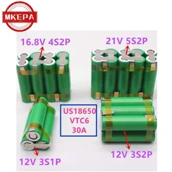 (Dostosowane) 18650 vtc6 bateria 30 amperów wkrętak akumulatorowa bateria elektrodowa 3 s1p 4 s1p 5 s1p 4 s2p 5 s2p 12V 16.8V 21V