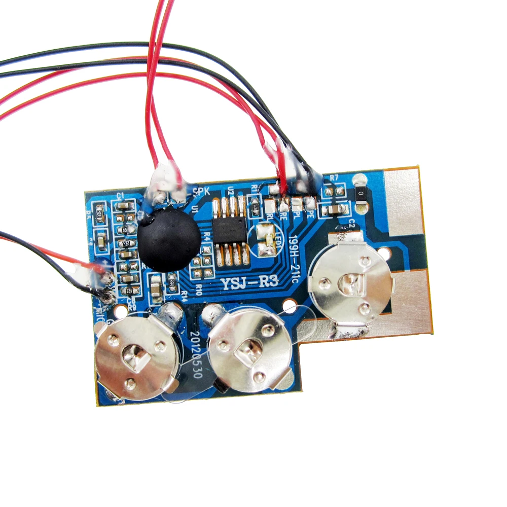 10 مجموعة YSJ-R3 30s 30sec مسجل صوتي رقاقة وحدة تسجيل الصوت الحديث الموسيقى الصوت للتسجيل بطاقة المعايدة مع طقم بطارية