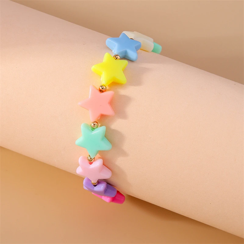 Modisches handgefertigtes buntes Sternperlen-Armband für Frauen und Mädchen, Party, Festival, Schmuck, Geschenke – Detail 3