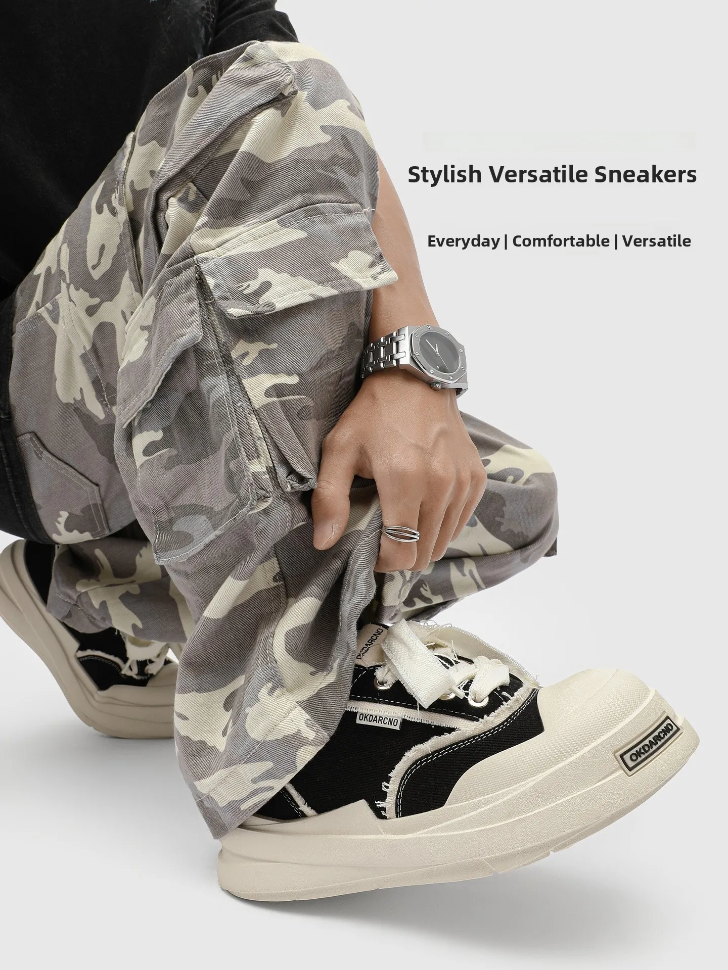 Casual Canvas Board Shoes Unisex Large Head Thick Bottom Heightening Black Casual Shoes Trendy Youth Style round Toe Rubber Sole