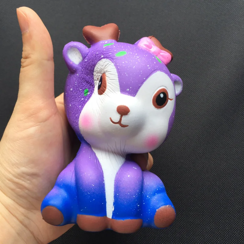 Buntes Reh, süß, langsam steigend, Stressabbau, weiches Quetschspielzeug, Brotduft, Weihnachten, lustiges Geschenk für Kinder